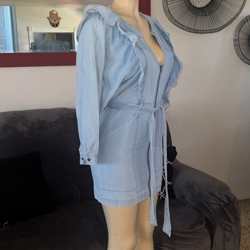 Free People Imogene Denim Mini Dress Size - Picture 10 of 13